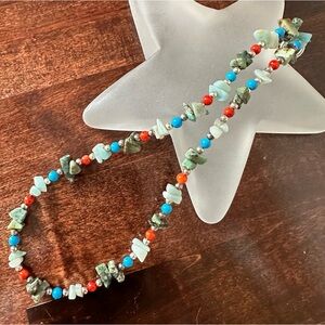 Sterling silver & stone necklace, 16in